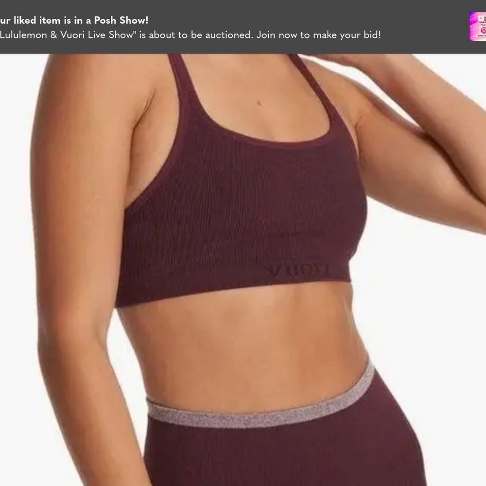 NWT Vuori Brown Sports Bra Light Support - Picture 3 of 5